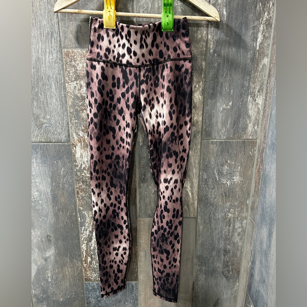 Fabletics Pink Leopard-Print Kids Leggings
